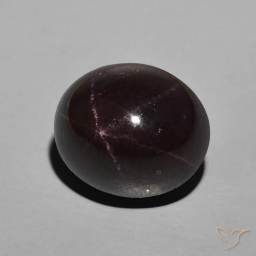Granate estrella Rojo oscuro natural de 12.68 ct, Ovalada, Opaco