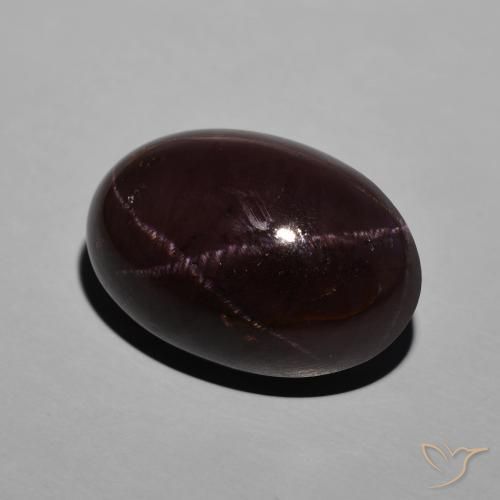 Granate estrella Rojo caoba natural de 26.72 ct, Ovalada, Opaco