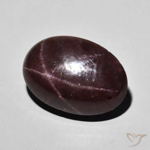 Granate estrella Rojo oscuro natural de 15.62 ct, Ovalada, Opaco