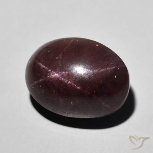 Granate estrella Rojo caoba natural de 11.80 ct, Ovalada, Opaco