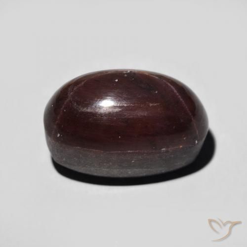 Granate estrella Rojo oscuro natural de 11.47 ct, Ovalada, Opaco