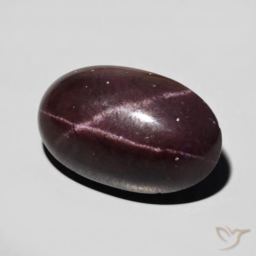 Granate estrella Rojo oscuro natural de 15.32 ct, Ovalada, Opaco