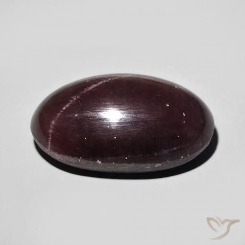 Granate estrella Rojo oscuro natural de 15.32 ct, Ovalada, Opaco