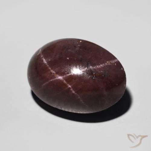 Granate estrella Rojo oscuro natural de 11.12 ct, Ovalada, Opaco