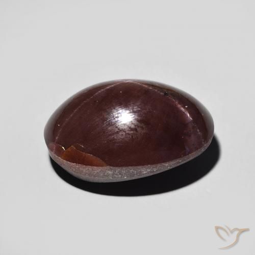 Granate estrella Rojo oscuro natural de 11.12 ct, Ovalada, Opaco