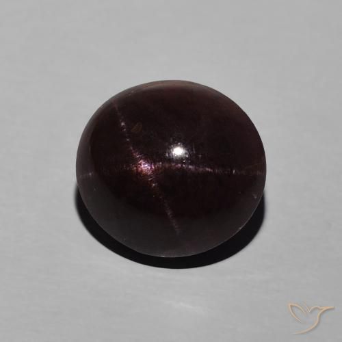 Granate estrella Rojo caoba natural de 6.29 ct, Ovalada, Opaco