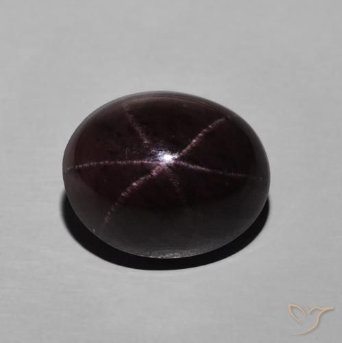 Granate estrella rojo natural de 7,65 ct, corte óvalo, opaco