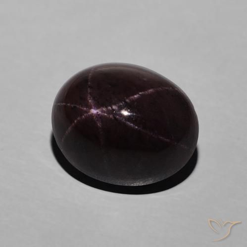 Granate estrella rojo natural de 7,65 ct, corte óvalo, opaco