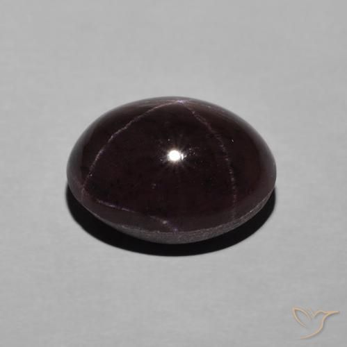 Granate estrella rojo natural de 7,65 ct, corte óvalo, opaco