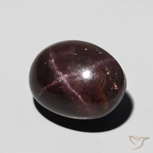 Granate estrella Rojo caoba natural de 9.89 ct, Ovalada, Opaco