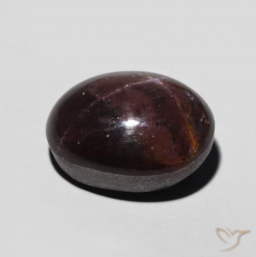 Granate estrella Rojo caoba natural de 9.89 ct, Ovalada, Opaco