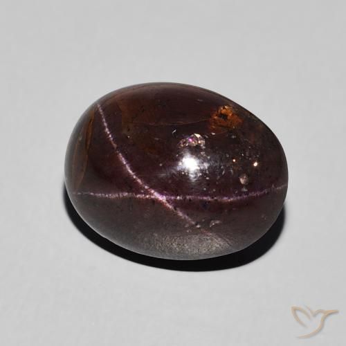 Granate estrella Rojo oscuro natural de 7.28 ct, Ovalada, Opaco