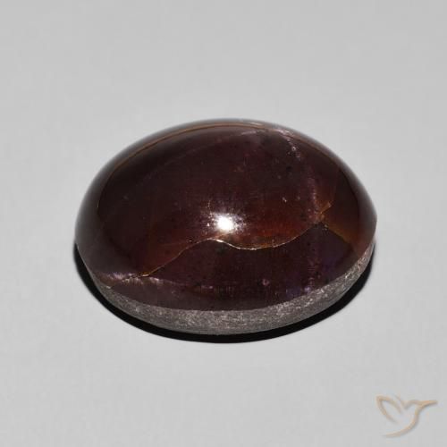 Granate estrella Rojo caoba natural de 24.21 ct, Ovalada, Opaco