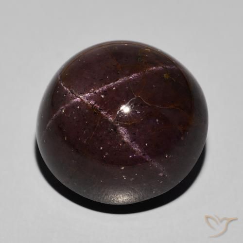 Granate estrella Rojo caoba natural de 40.98 ct, Redondo, Opaco