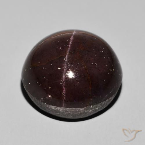 Granate estrella Rojo caoba natural de 40.98 ct, Redondo, Opaco