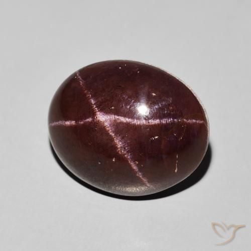 Granate estrella Rojo caoba natural de 12.41 ct, Ovalada, Opaco