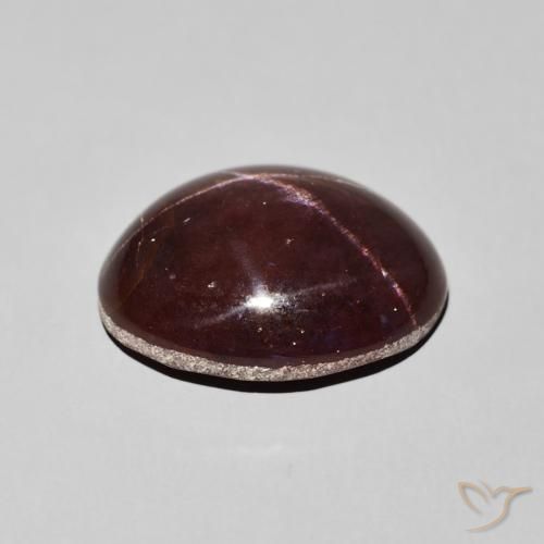 Granate estrella Rojo caoba natural de 12.41 ct, Ovalada, Opaco