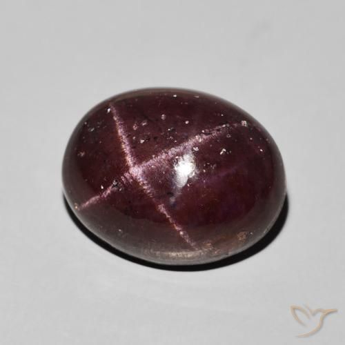 Granate estrella Rojo oscuro natural de 14.88 ct, Ovalada, Opaco