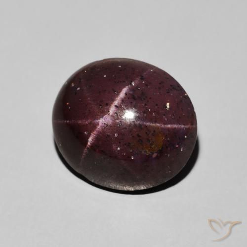 Granate estrella Rojo caoba natural de 8.00 ct, Ovalada, Opaco