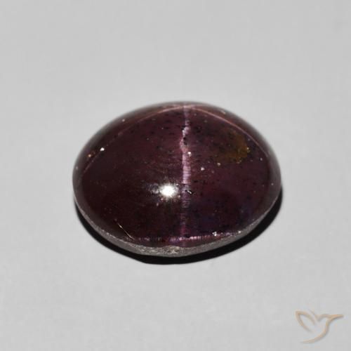 Granate estrella Rojo caoba natural de 8.00 ct, Ovalada, Opaco