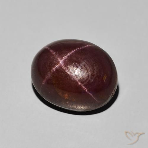Granate estrella Rojo caoba natural de 8.34 ct, Ovalada, Opaco