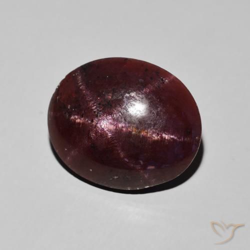Granate estrella Rojo caoba natural de 12.20 ct, Ovalada, Opaco