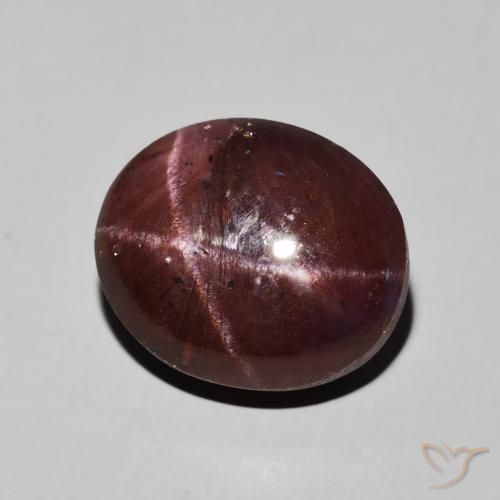 Granate estrella Rojo caoba natural de 13.83 ct, Ovalada, Opaco