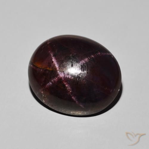 Granate estrella Rojo oscuro natural de 16.21 ct, Ovalada, Opaco