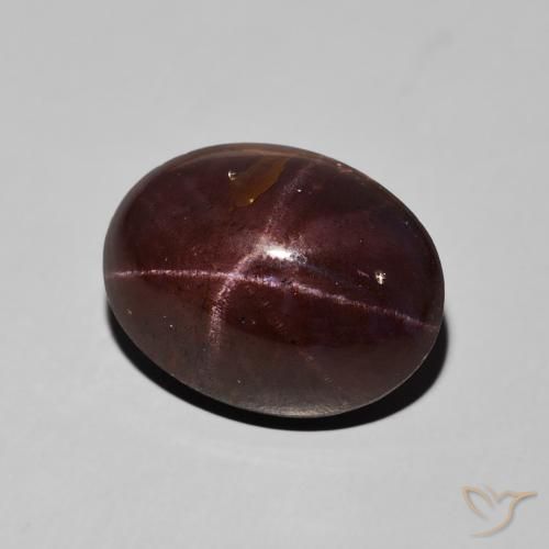 Granate estrella Rojo caoba natural de 15.94 ct, Ovalada, Opaco