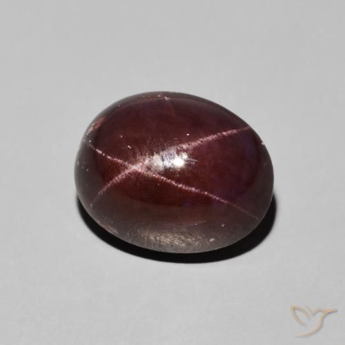 Granate estrella Rojo oscuro natural de 7.44 ct, Ovalada, Opaco