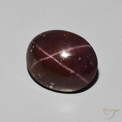 Granate estrella Rojo oscuro natural de 9.76 ct, Ovalada, Opaco
