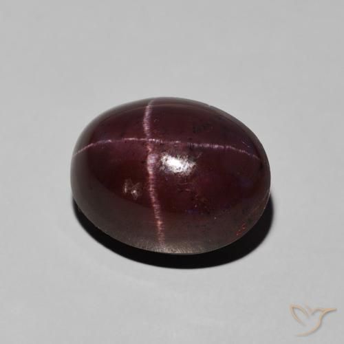 Granate estrella Rojo oscuro natural de 10.57 ct, Ovalada, Opaco