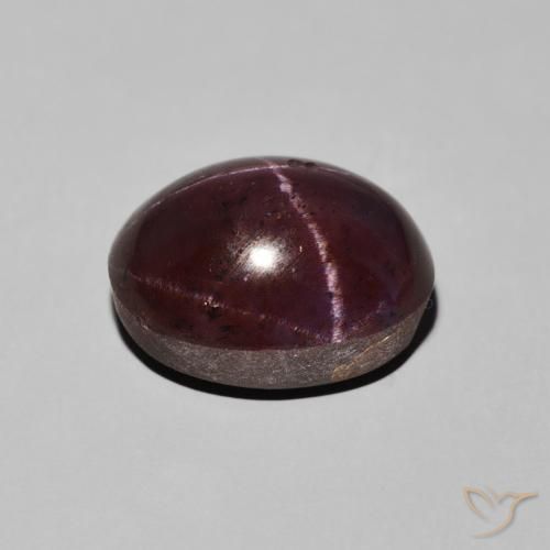 Granate estrella Rojo oscuro natural de 10.57 ct, Ovalada, Opaco