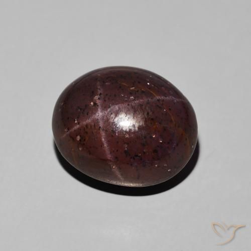 Granate estrella Rojo oscuro natural de 11.62 ct, Ovalada, Opaco