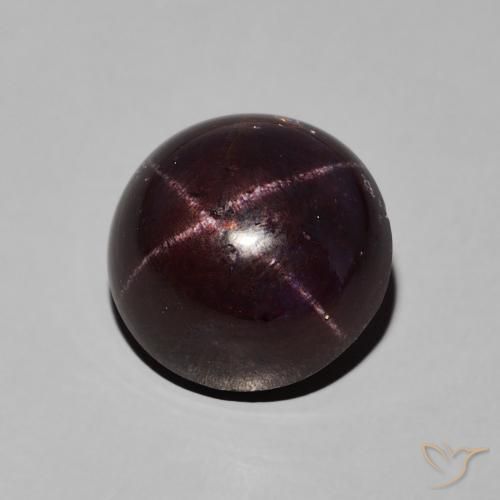Granate estrella Rojo caoba natural de 10.73 ct, Redondo, Opaco