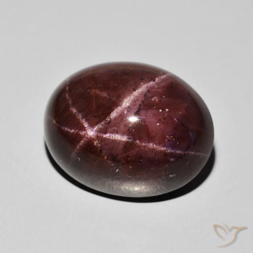 Granate estrella Rojo oscuro natural de 33.69 ct, Ovalada, Opaco