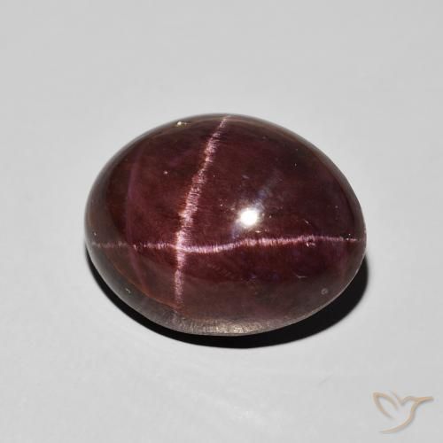 Granate estrella Rojo oscuro natural de 21.16 ct, Ovalada, Opaco