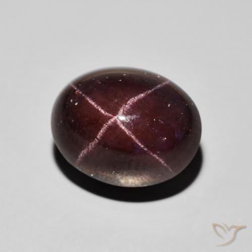 Granate estrella Rojo oscuro natural de 13.49 ct, Ovalada, Opaco