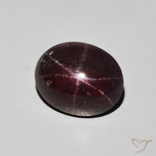 Granate estrella Rojo caoba natural de 9.87 ct, Ovalada, Opaco