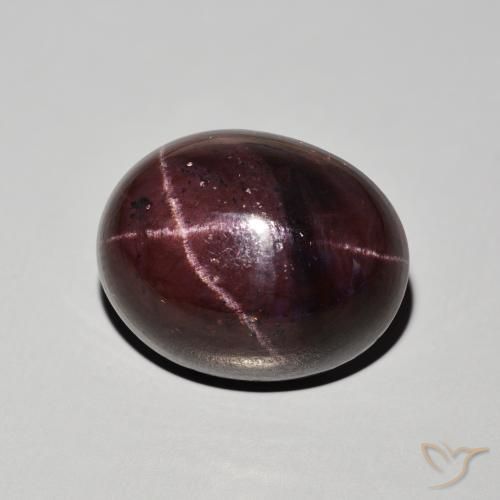 Granate estrella Rojo oscuro natural de 27.66 ct, Ovalada, Opaco