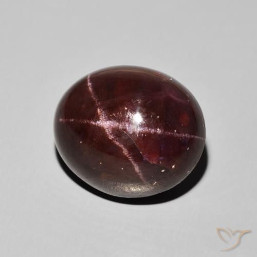 Granate estrella Rojo caoba natural de 29.19 ct, Ovalada, Opaco