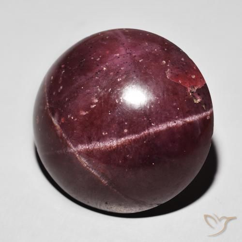 Granate estrella Rojo caoba natural de 55.54 ct, Redondo, Opaco