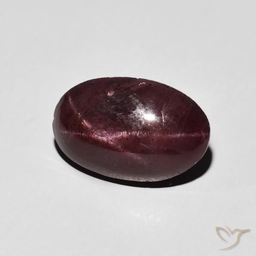 Granate estrella Rojo oscuro natural de 6.42 ct, Ovalada, Opaco