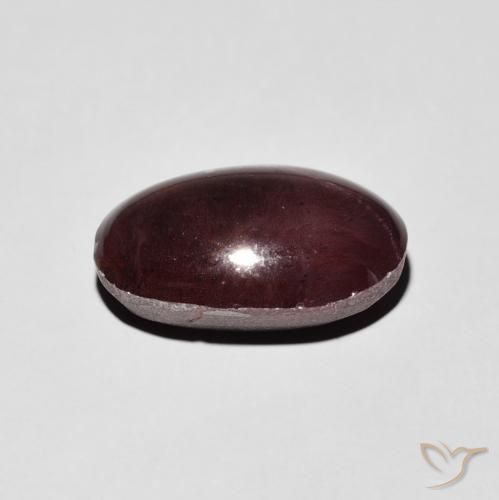 Granate estrella Rojo oscuro natural de 6.42 ct, Ovalada, Opaco