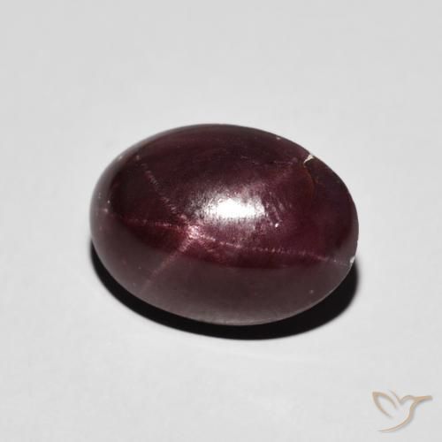 Granate estrella Rojo caoba natural de 8.11 ct, Ovalada, Opaco