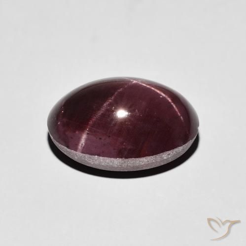 Granate estrella Rojo caoba natural de 8.11 ct, Ovalada, Opaco