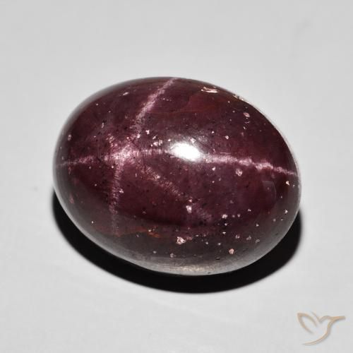 Granate estrella Rojo caoba natural de 38.00 ct, Ovalada, Opaco