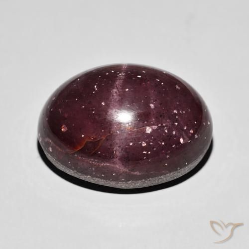 Granate estrella Rojo caoba natural de 38.00 ct, Ovalada, Opaco