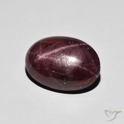 Granate estrella Rojo oscuro natural de 7.23 ct, Ovalada, Opaco