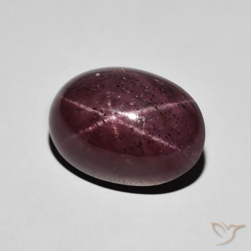 Granate estrella Rojo oscuro natural de 16.07 ct, Ovalada, Opaco
